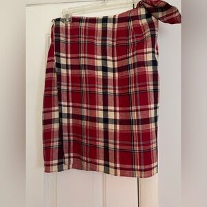 Vintage   Ralph Lauren red and navy wrap around skirt